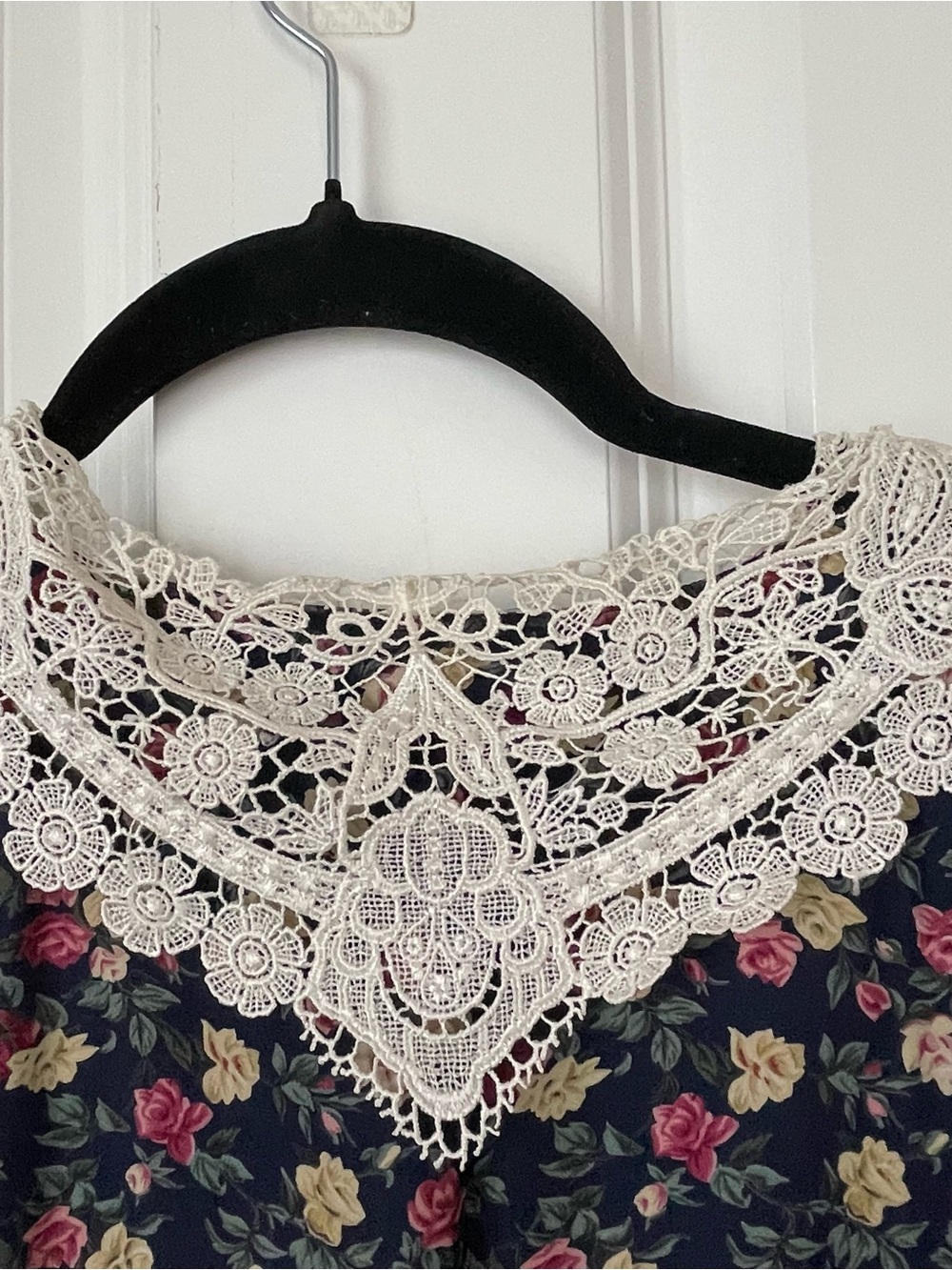 VTG Westminster Lace Floral Cottagecore Prairie Dress Lace Collar Sz 12 Granny - Picture 6 of 13